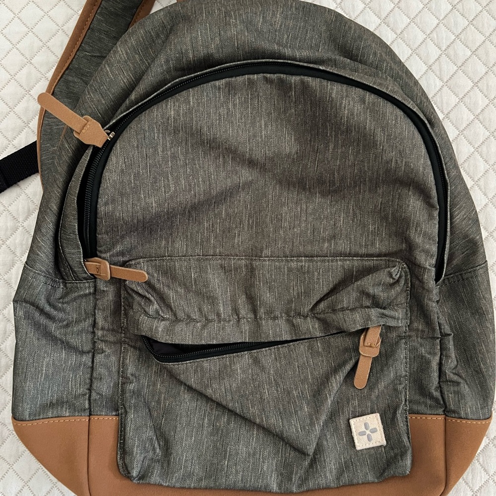 SUN + STONE Gray and Tan Unisex Backpack